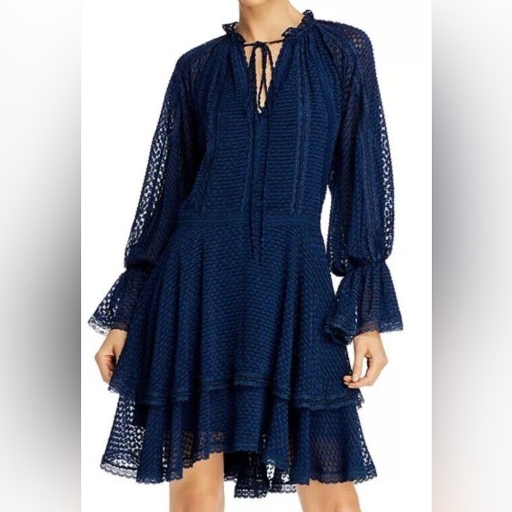 Alice + Olivia Blue Lace Dress